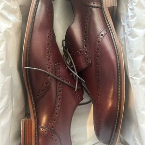Worn once for wedding. Joseph Abboud Burgundy Leather Oxfords